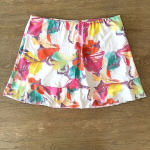 Sofibella Women's UV Floral Print Skort-Ruffle Sporty Skirt-Tennis Pickleball-Lg